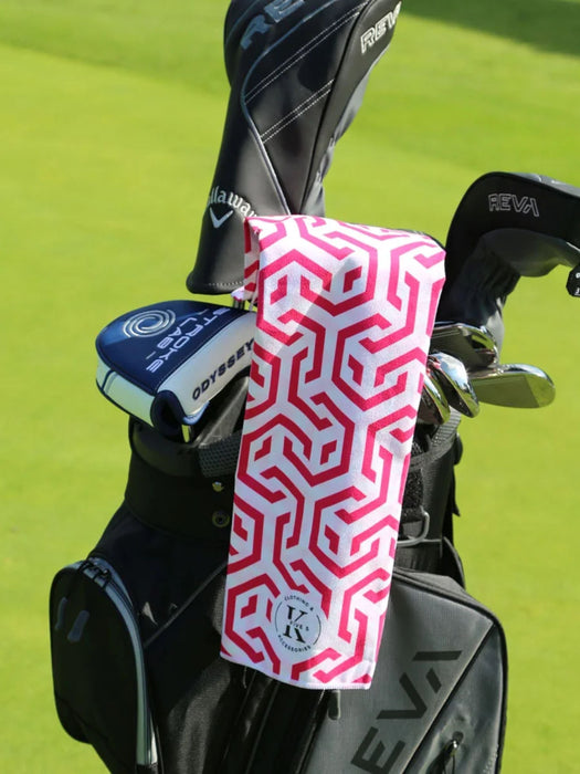 Serviettes de golf microfibre - élégant rose