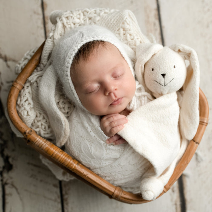 Doudou lapin, coton biologique