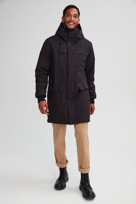 Manteau d'hiver noir sport pour homme. 