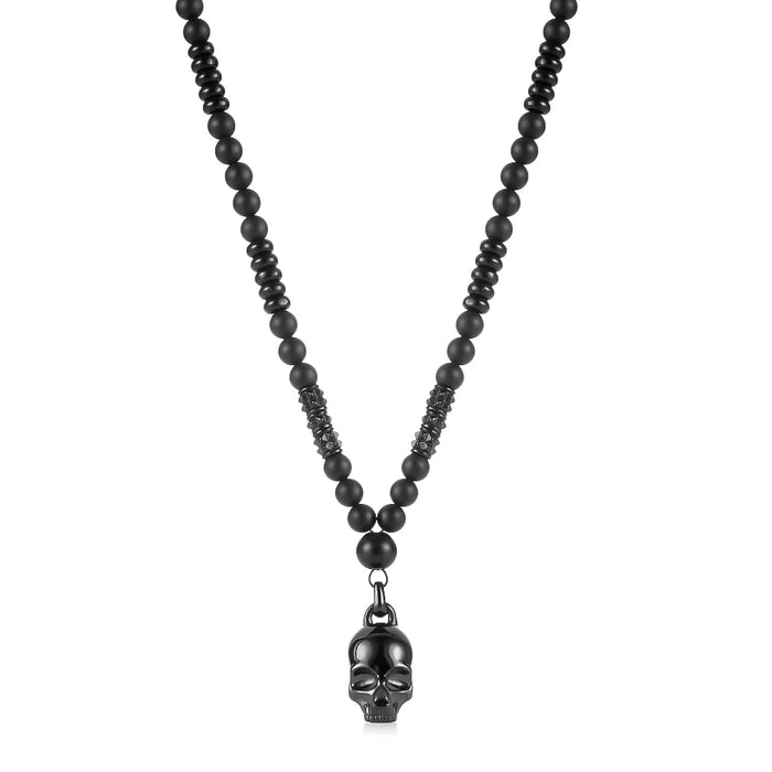 Collier memento mori en acier