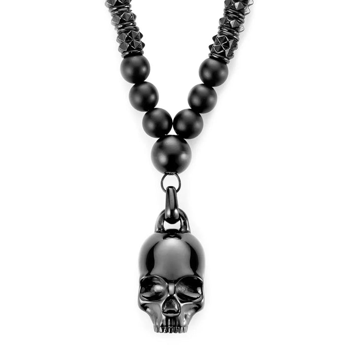 Collier memento mori en acier