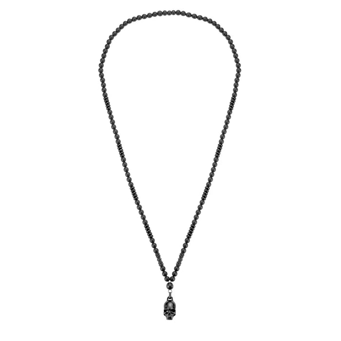 Collier memento mori en acier