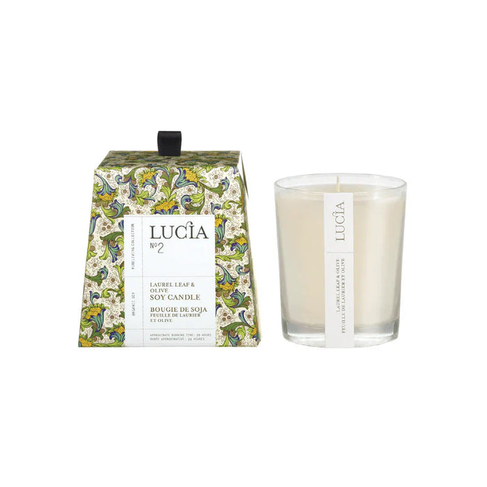 Lucia n°2 bougie de soja feuille de laurier et olive