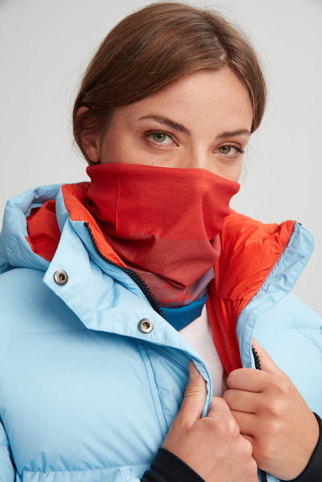 cache-cou multifonction respirant orange-bleu unisexe polyester