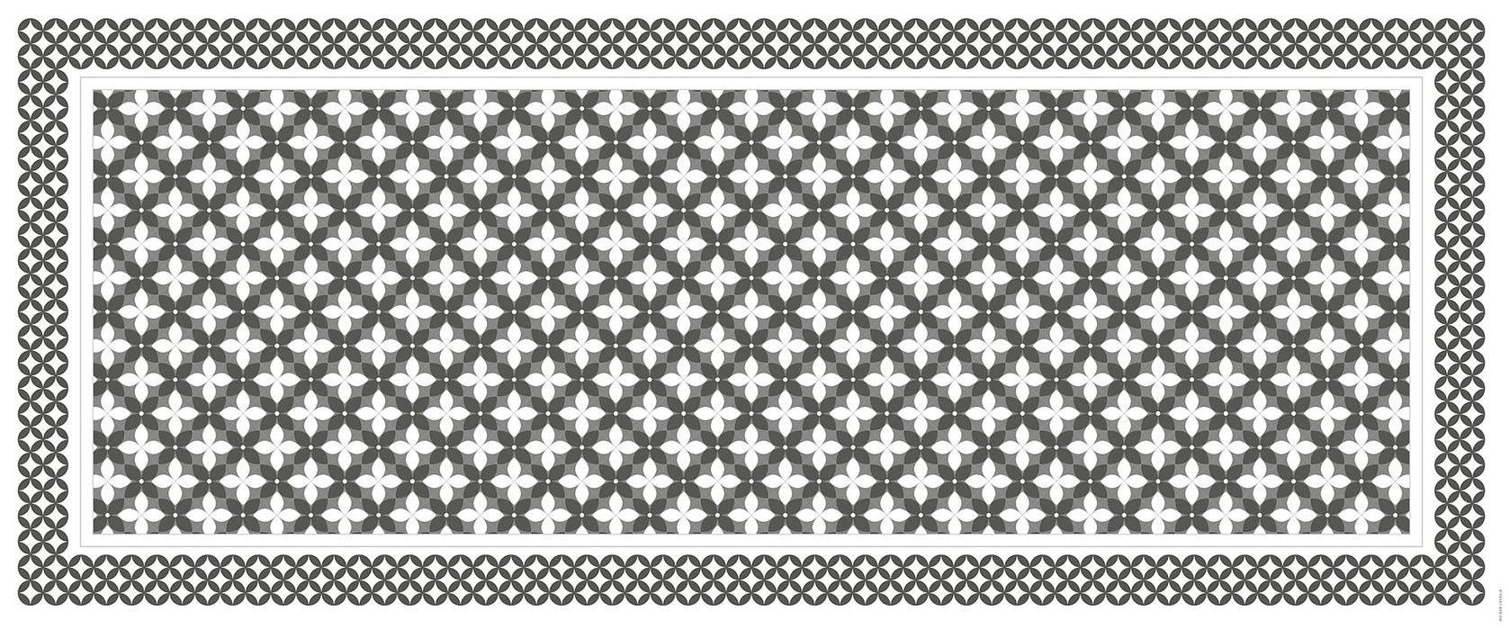 Tapis de vinyle runner petite fleur grey - vinyl carpet runner petite fleur grey