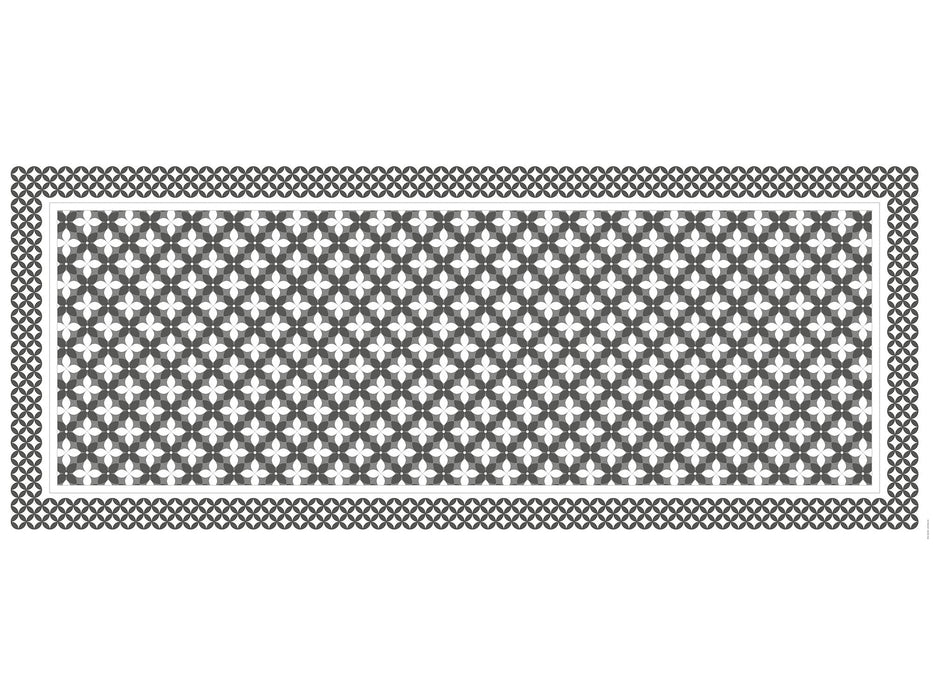 Tapis de vinyle runner petite fleur grey - vinyl carpet runner petite fleur grey