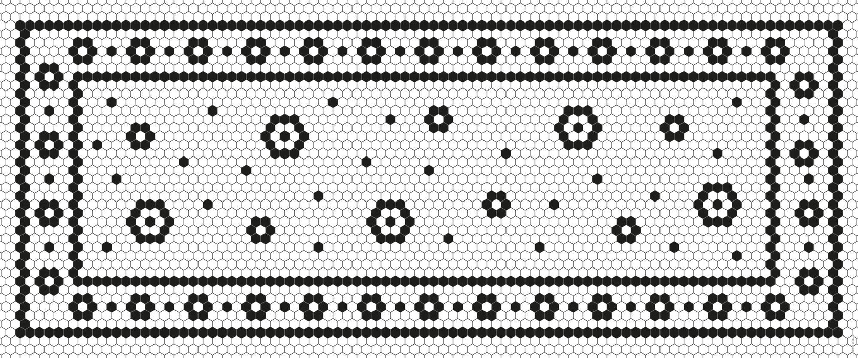 Tapis de vinyle runner mosaique fleur - vinyl runner carpets mosaic flower