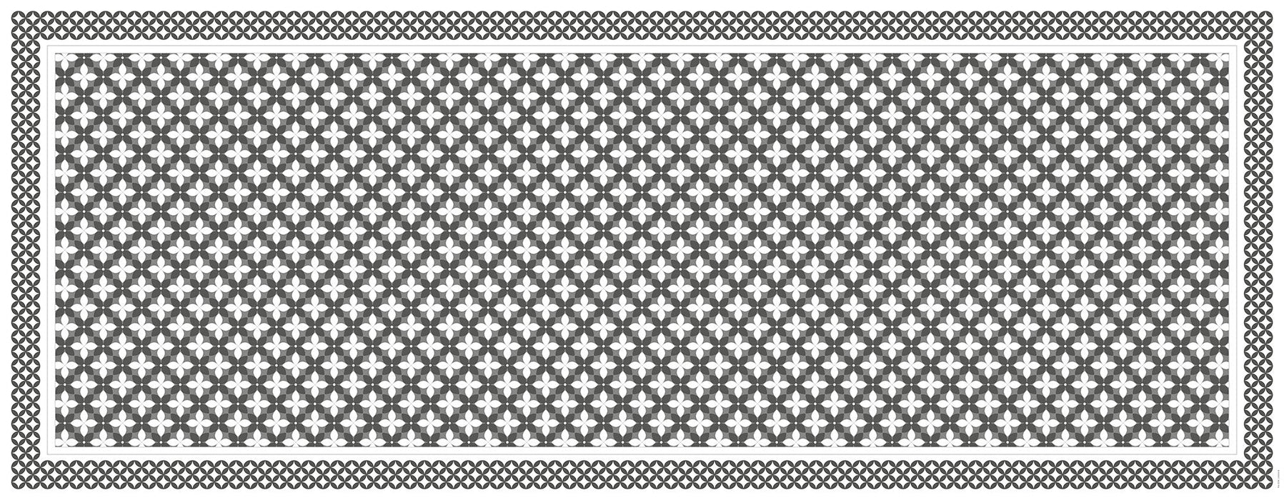 Tapis de vinyle runner petite fleur grey - vinyl carpet runner petite fleur grey
