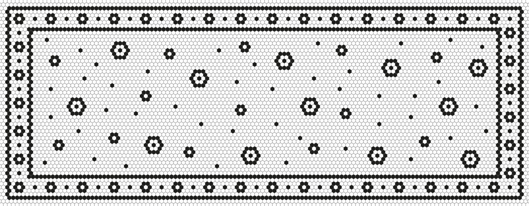 Tapis de vinyle runner mosaique fleur - vinyl runner carpets mosaic flower