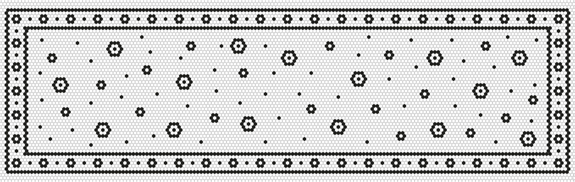 Tapis de vinyle runner mosaique fleur - vinyl runner carpets mosaic flower