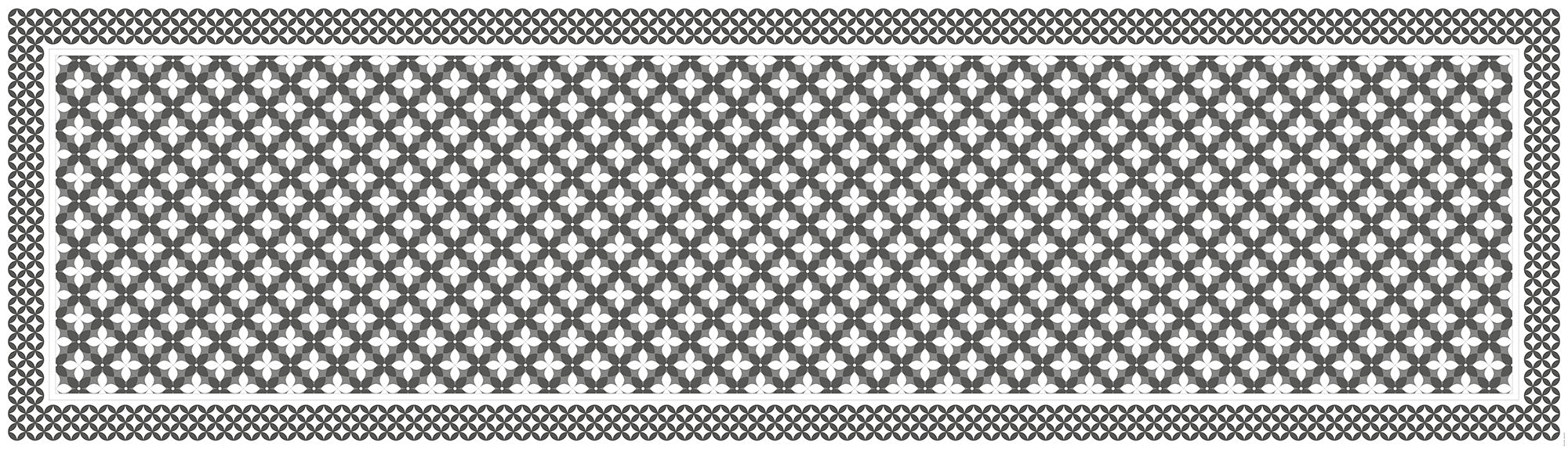 Tapis de vinyle runner petite fleur grey - vinyl carpet runner petite fleur grey