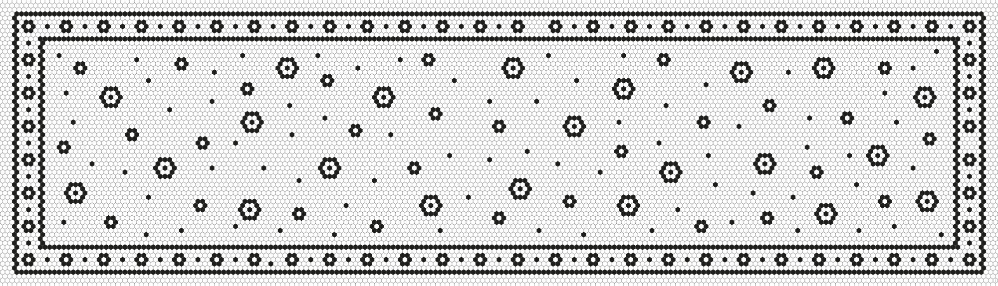 Tapis de vinyle runner mosaique fleur - vinyl runner carpets mosaic flower