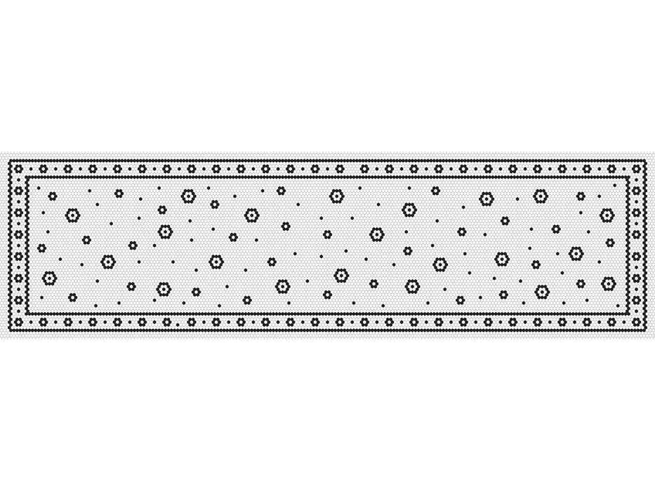 Tapis de vinyle runner mosaique fleur - vinyl runner carpets mosaic flower
