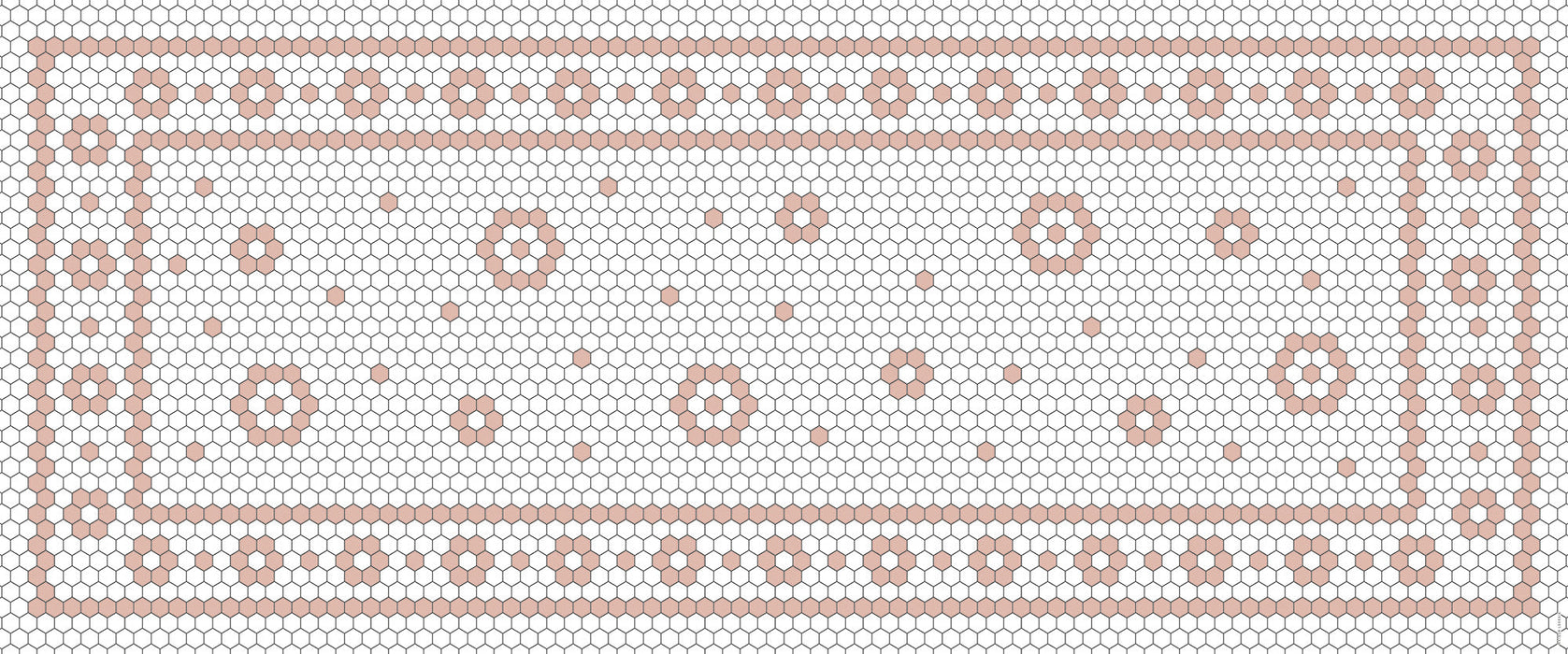 Tapis de vinyle runner mosaique fleur blush - vinyl runner carpets blush mosaic flower