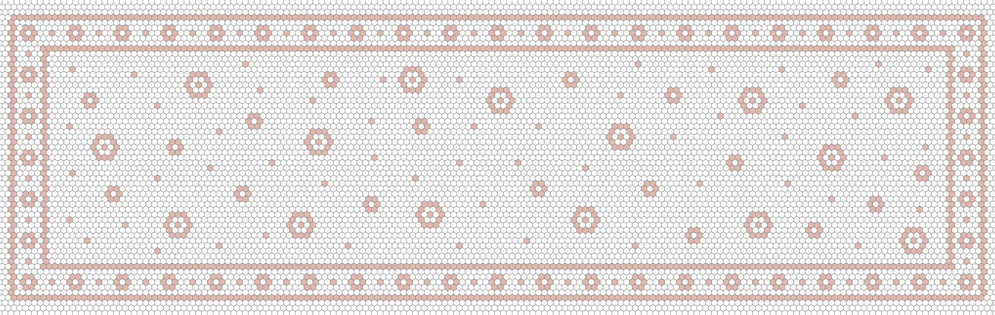 Tapis de vinyle runner mosaique fleur blush - vinyl runner carpets blush mosaic flower