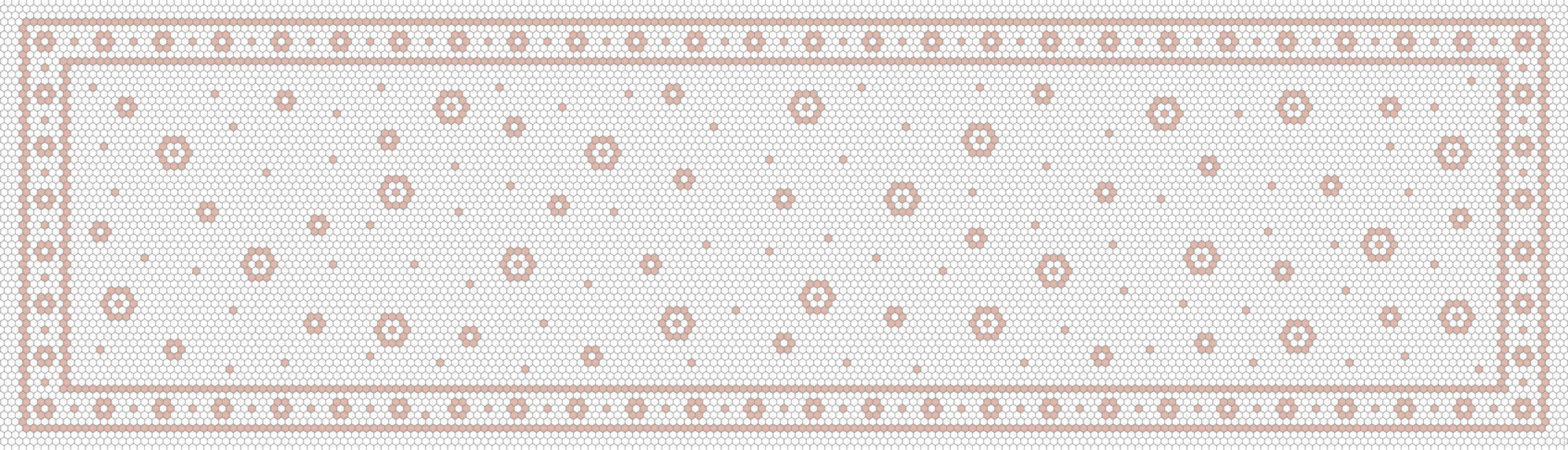 Tapis de vinyle runner mosaique fleur blush - vinyl runner carpets blush mosaic flower