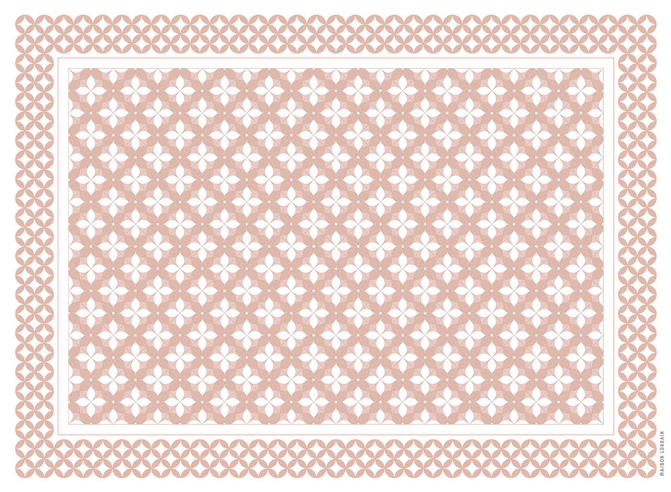 Napperon de vinyle - petite fleurs blush - small flower blush