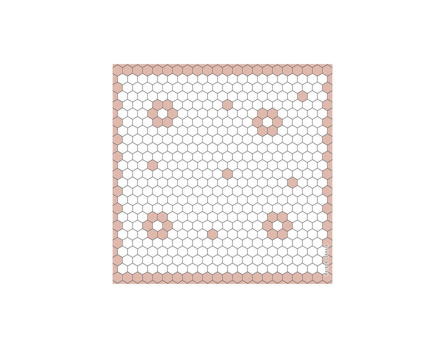 Collection motifs - sous-verres de vinyle (4) blush / vinyl coasters (4) - motif mosaic fleurs blush