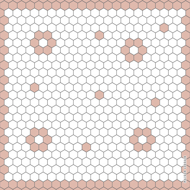 Collection motifs - sous-verres de vinyle (4) blush / vinyl coasters (4) - motif mosaic fleurs blush