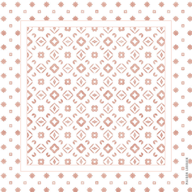 Sous-verres de vinyle (4) blush / vinyl coasters (4) - motif monogramme blush