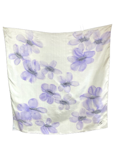 Foulard carré de soie Mauvine - Soierie Huo