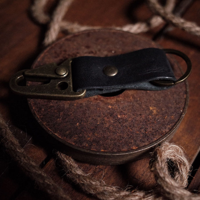 Customizable black leather key loop for secure everyday carry
