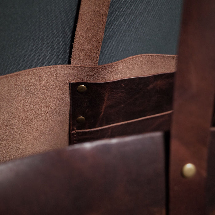 Genuine dark-brown leather shopper designed for style and function
