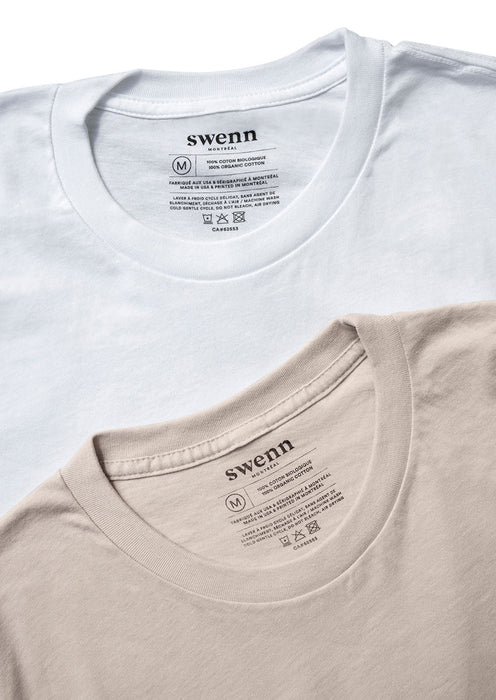 2 t-shirts blanc - naturel