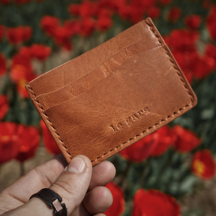 Luxury handcrafted light-brown leather wallet for gift ideas
