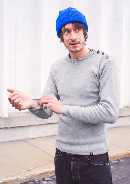 Gaël - chandail marin - gris chiné