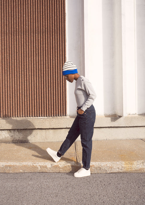 Gaël - chandail marin - gris chiné