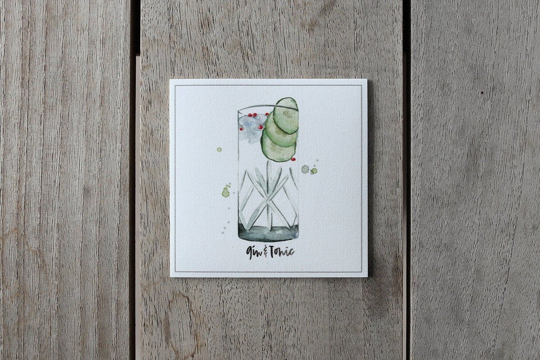 Collection cocktail - sous-verres de vinyle (4) / vinyl coasters (4) - cocktail gin & tonic