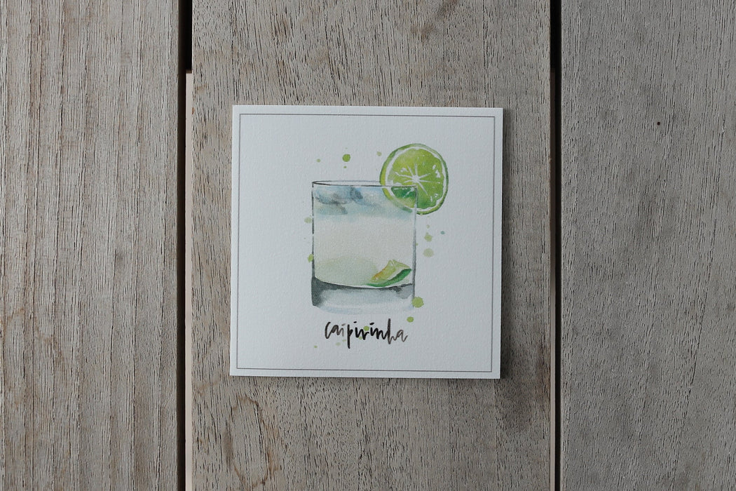 Collection cocktail - sous-verres de vinyle (4) / vinyl coasters (4) - cocktail caipirinha