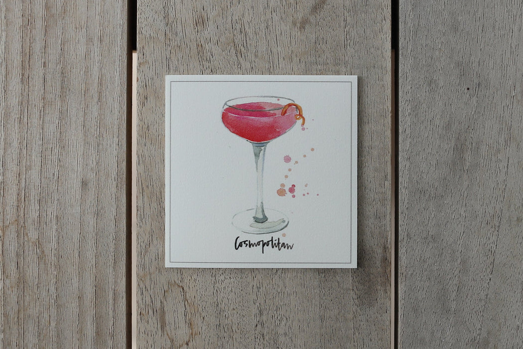 Collection cocktail - sous-verres de vinyle (4) / vinyl coasters (4) - cocktail cosmopolitan