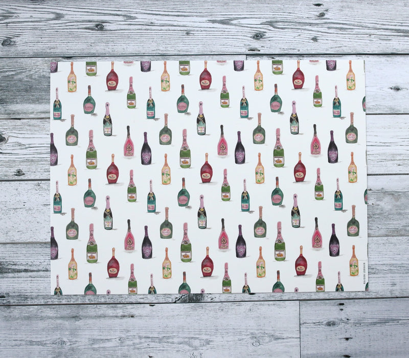 Napperon de vinyle - champagne rosé - rose champagne