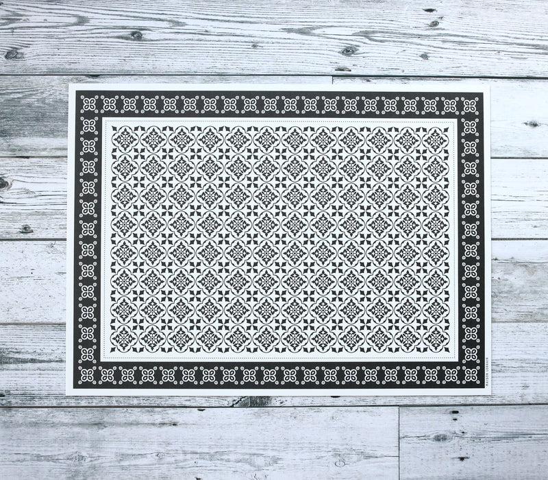 Napperon de vinyle - azulejos noir / azulejos black