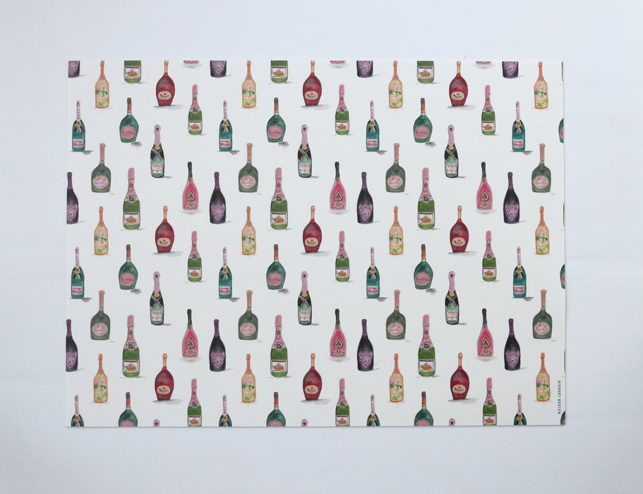 Napperon de vinyle - champagne rosé - rose champagne