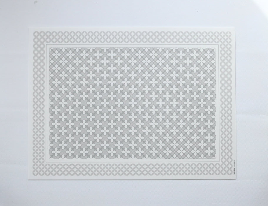 Napperon de vinyle - petite fleur pearl - small flower pearl