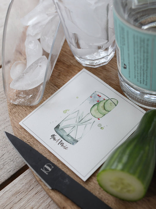 Collection cocktail - sous-verres de vinyle (4) / vinyl coasters (4) - cocktail gin & tonic