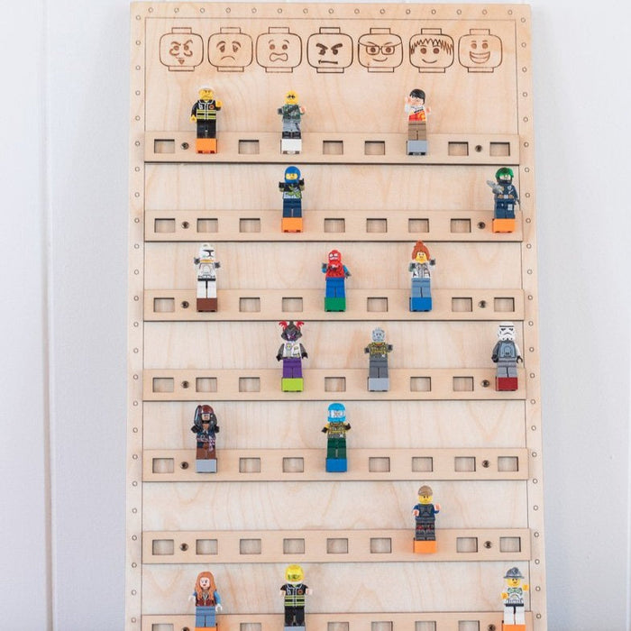 Rangement en bois fait au Québec pour les personnages de type Lego®