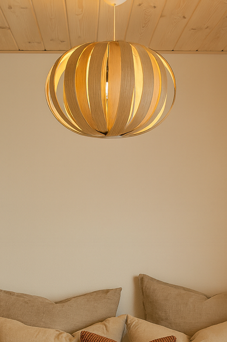 Lampe ruth / large / chêne et merisier blanc