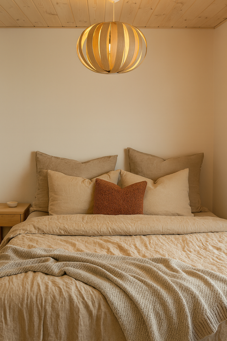 Lampe ruth / large / chêne et merisier blanc