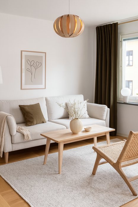 Lampe ruth / petite / chêne et merisier blanc