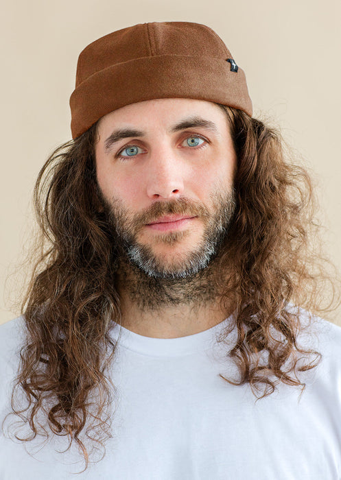 Miki marin - laine feutrée - cognac