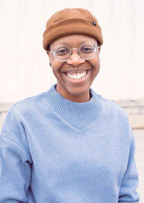 Miki marin - laine feutrée - cognac