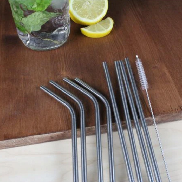 Paille en acier inoxydable à l'unité