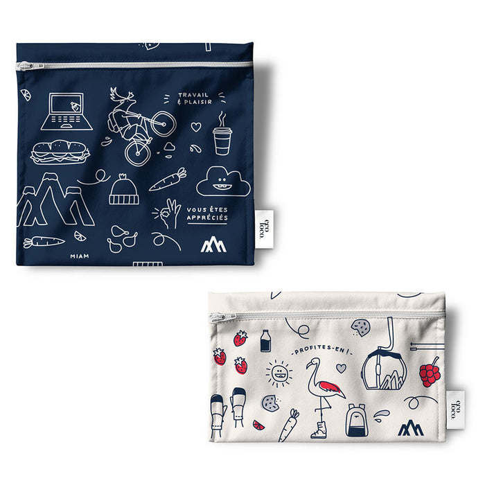 Ensemble de 2 sacs écologiques réutilisables faits au québec à personnaliser