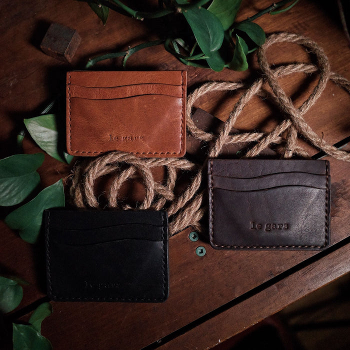 Durable handcrafted black leather wallet made in Canada