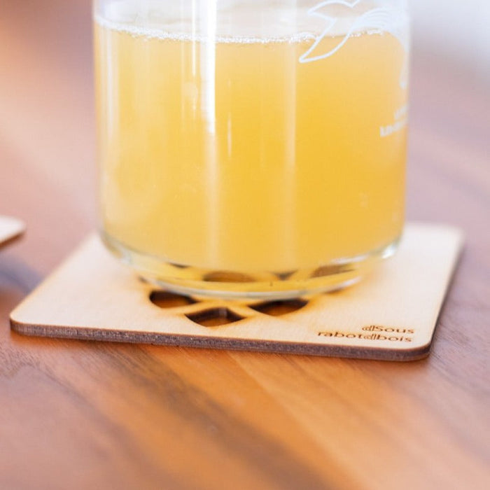 Sous-verre en bois avec motif fait au Québec