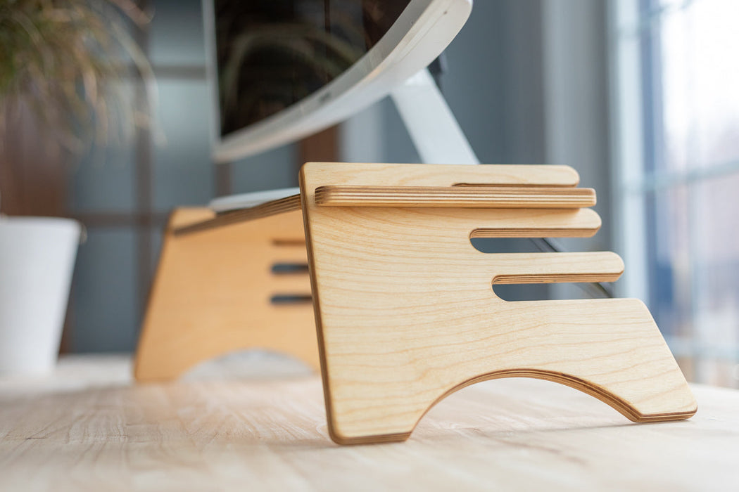 Support en bois fait au Québec pour les écran d'ordinateur 